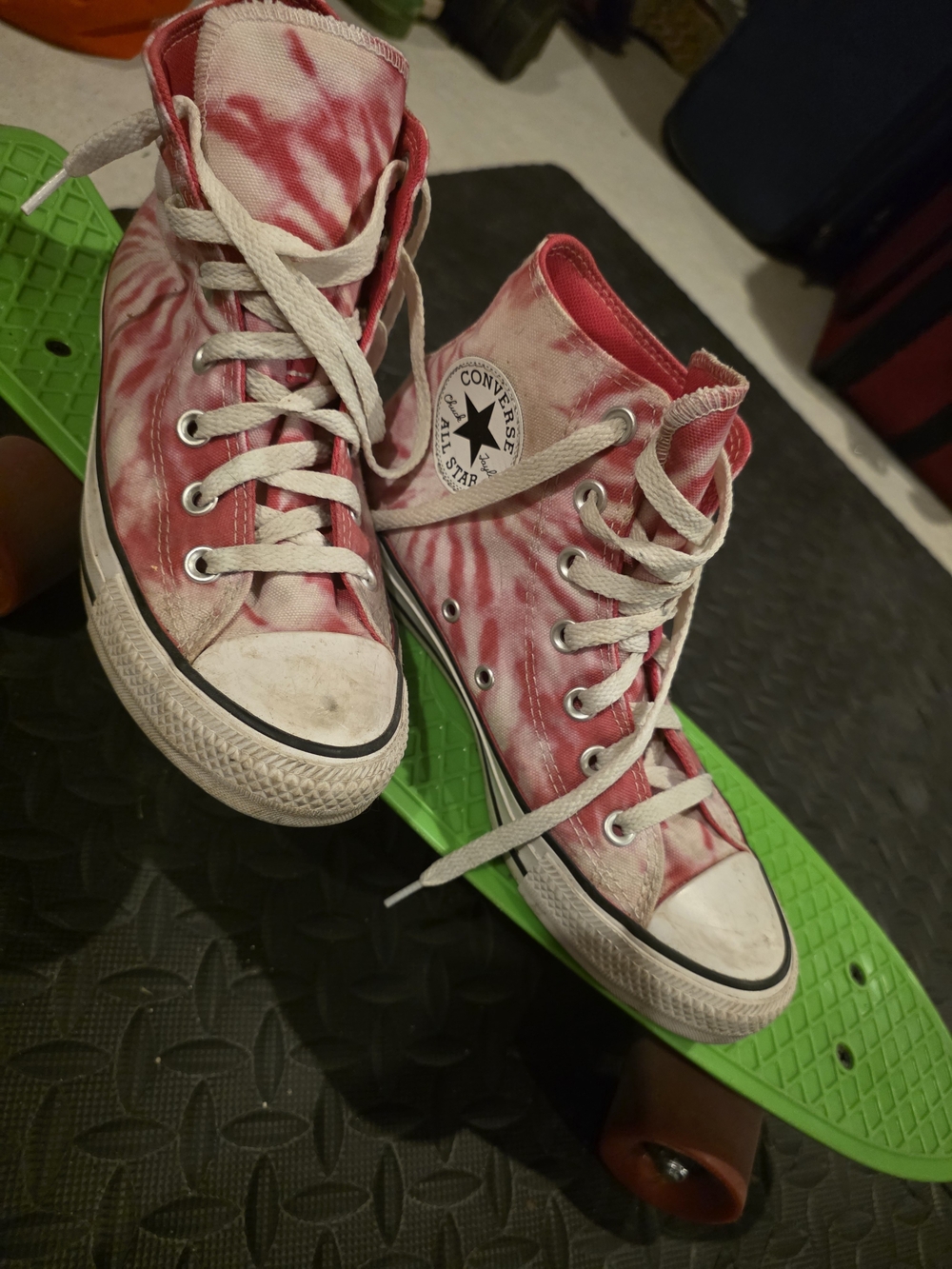 Converse Red Tie-Dye High-Top Sneakers